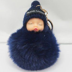 New 6 inch baby fluffy pom pom key chain / baby bag / baby shower gift ornament
